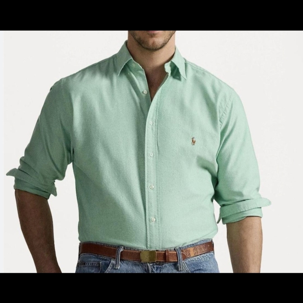 Ralph Lauren Mint Green Casual Button Down Shirt, Preowned